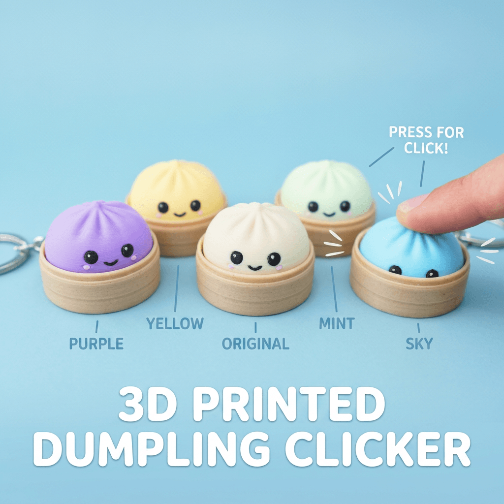 Cute 3D Printed Dumpling Clicker